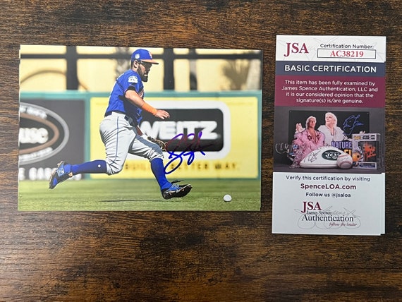 Autographed Luis Guillorme NY Mets 4x5inch Photo With JSA COA. 