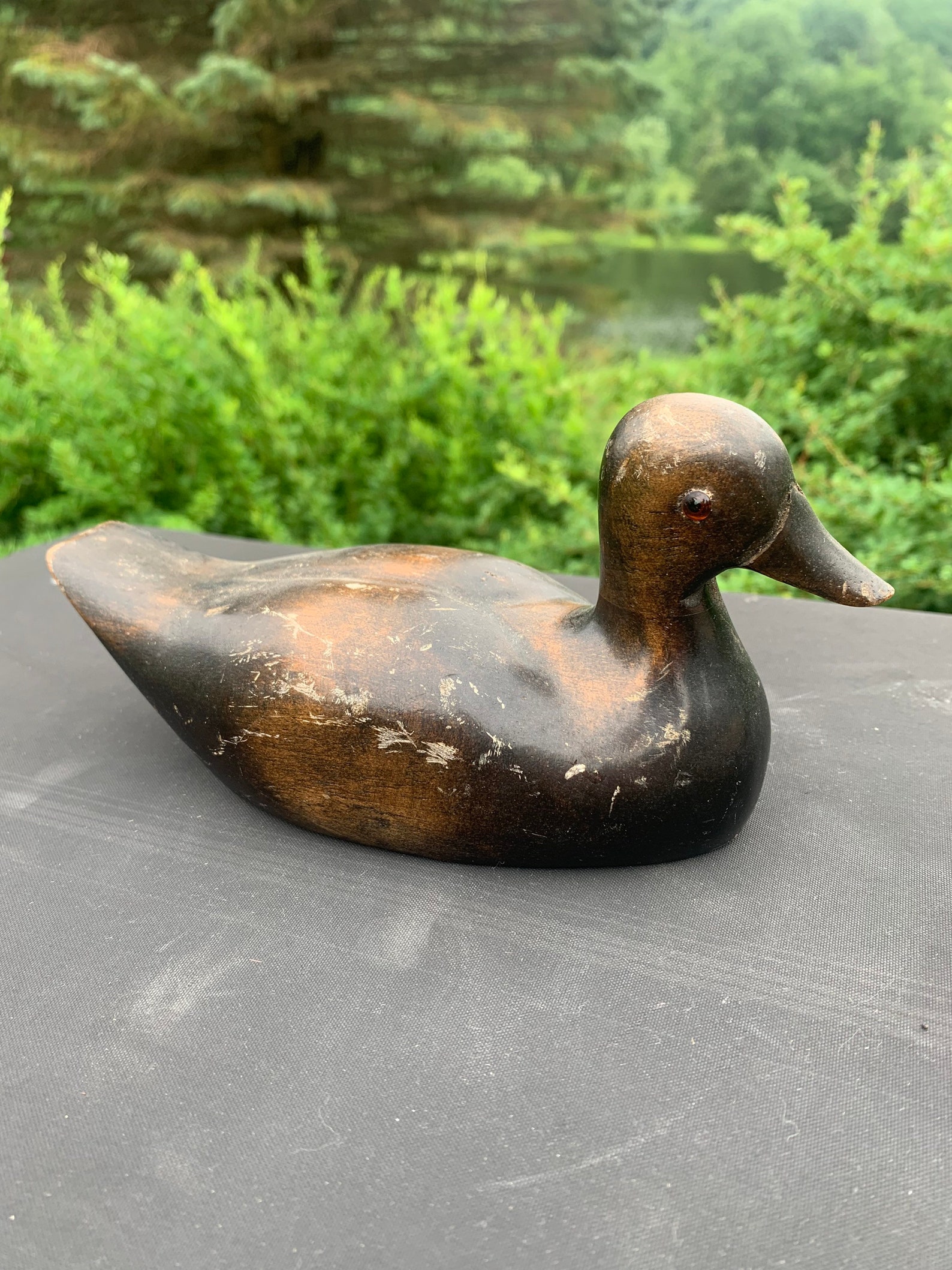 Antique hand carved wooden Duck Decoy Etsy