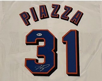Autographed Mike Piazza Hand Signed New York Mets White Home Custom Jersey PSA COA.