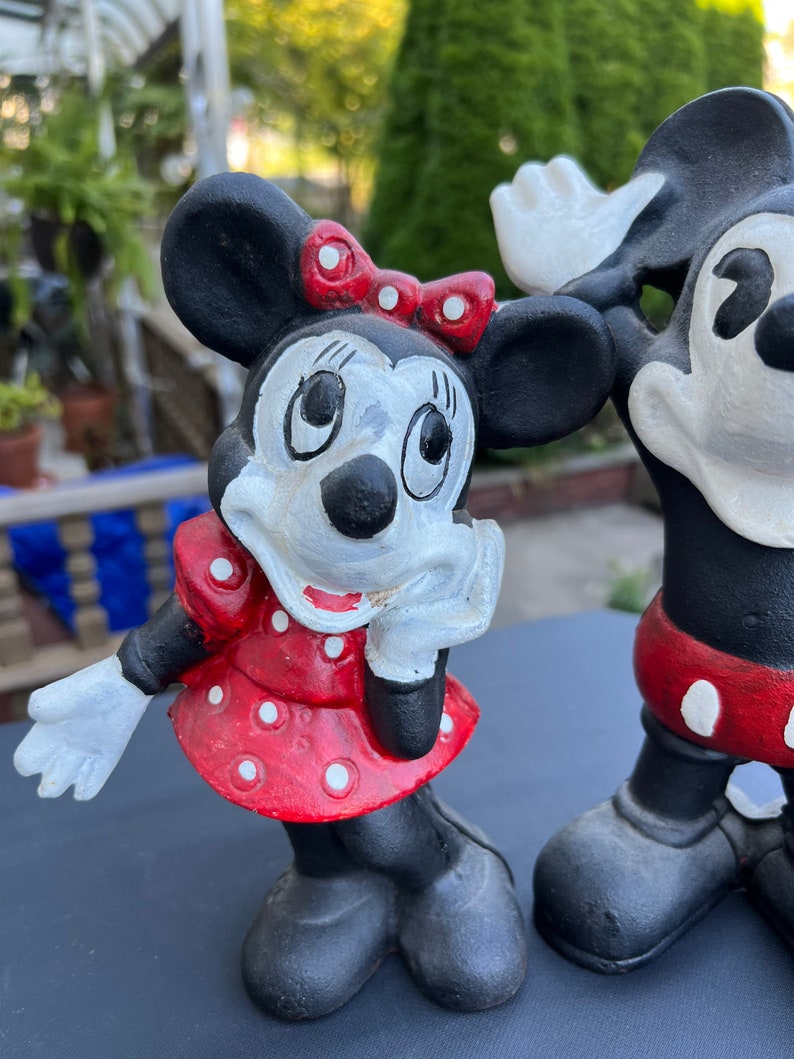 Vintage Cast Iron Mickey Mouse and Minnie Mouse Banks. Etsy