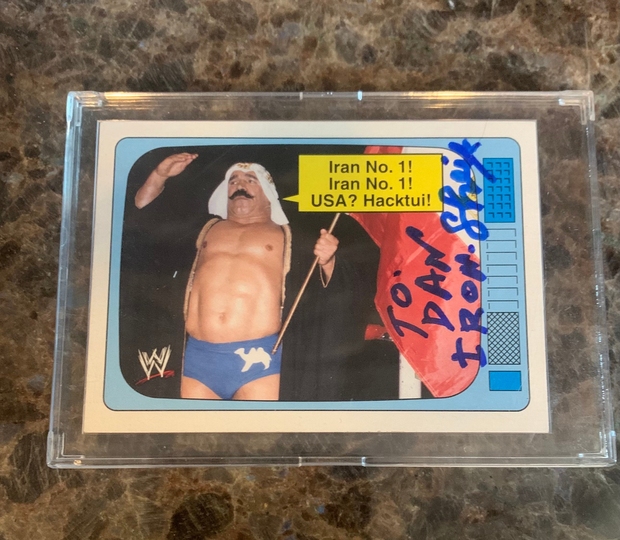 Autographed Iron Sheik Topps Wrestling Card picture pic