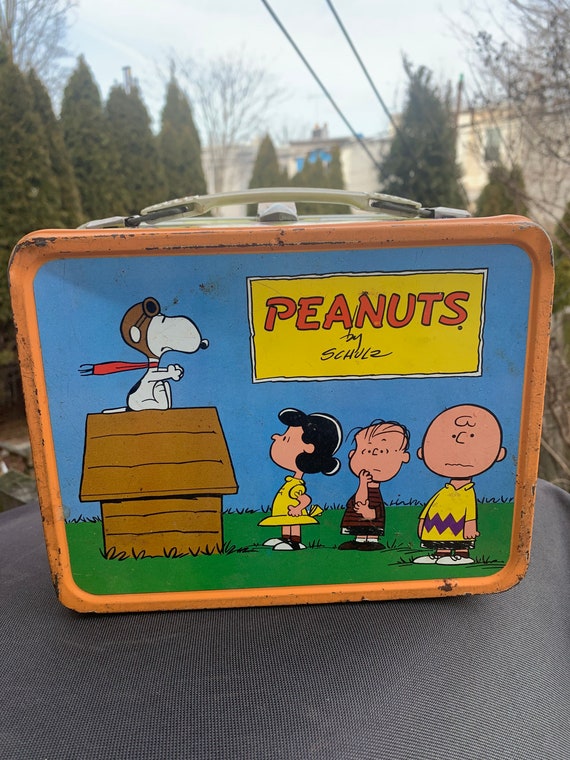 Vintage peanuts Snoopy Red Baron Metal Lunch Box With Etsy