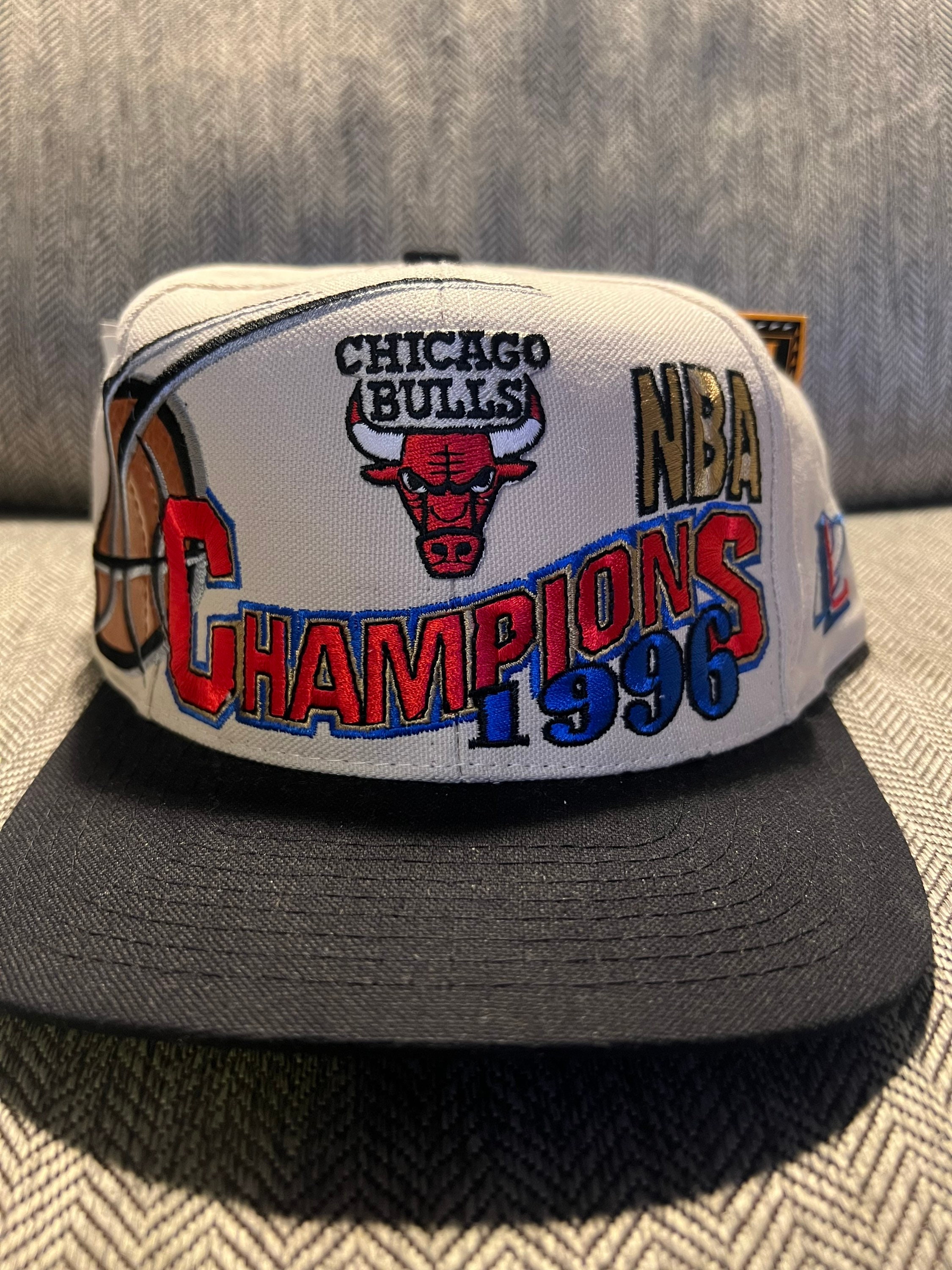 Vintage RARE 1996 Chicago Bulls Genuine Leather Hat By Nba Basketball