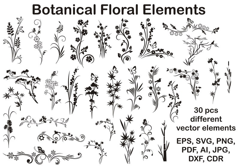 Download Art Collectibles Clip Art Floral Doodles Floral Clipart Floral Silhouette Flower Silhouettes Svg Flower Template Cricut Flower Vector Svg Branches Flower Doodles