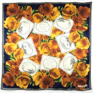 Écharpe en soie CHRISTIAN DIOR 33,5 x 34,5 pouces Écharpes en soie authentiques Écharpe en soie pour écharpes écharpe vintage châle écharpe carrée designer CD507