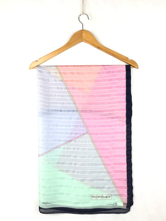 YSL scarf 31"x30" Authentic silk scarves silk sca… - image 1