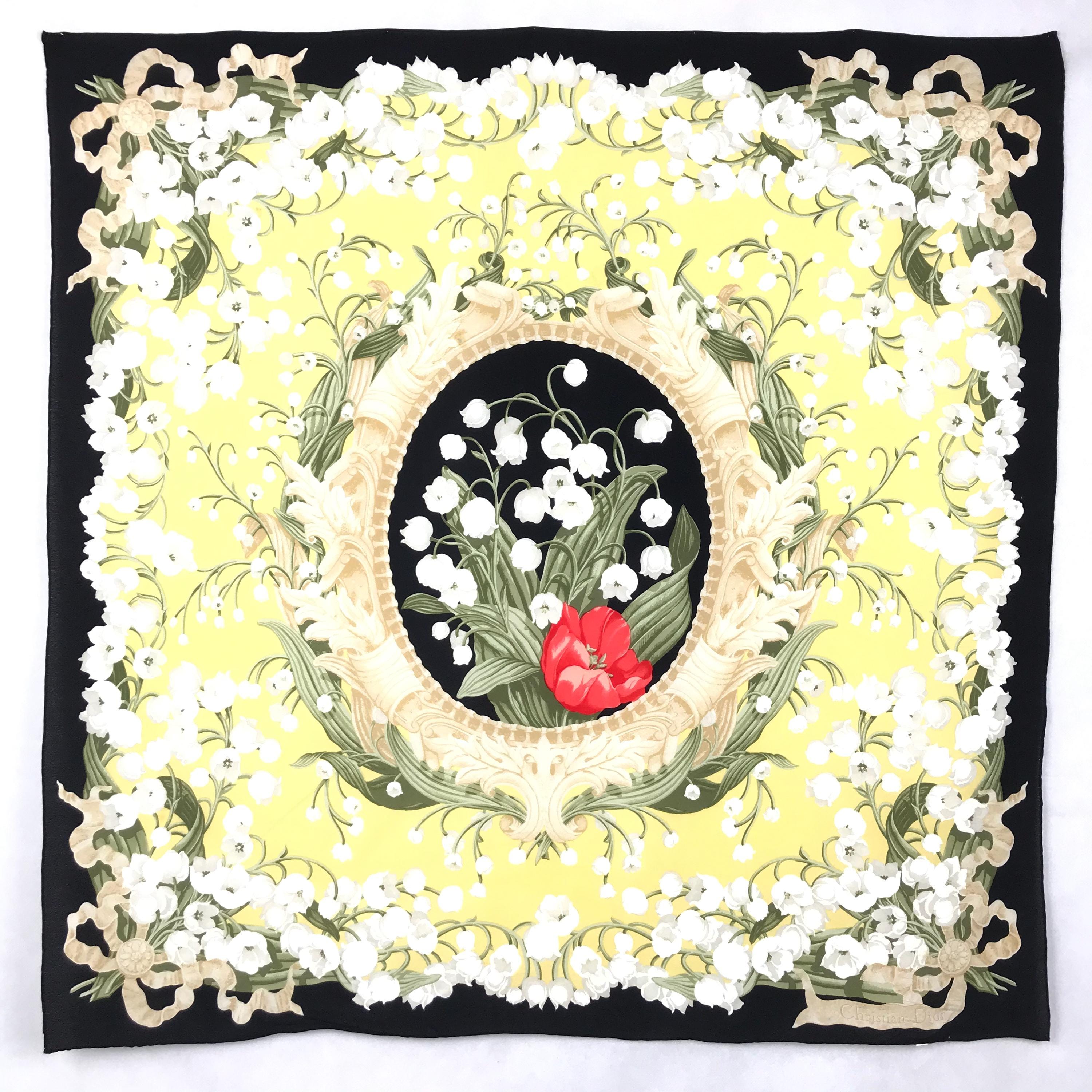 CHRISTIAN DIOR silk scarf 33.5"x33.5" Authentic silk scarves silk scarf silk for scarves vintage scarf shawl square scarf designer CD413