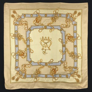 LANCEL Silk Scarf: Vintage Designer Square Scarves 26&quot;x25&quot; LC801