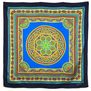 CELINE Silk Scarf: Vintage Designer Square Scarves 33.5&quot;x33&quot; CL510