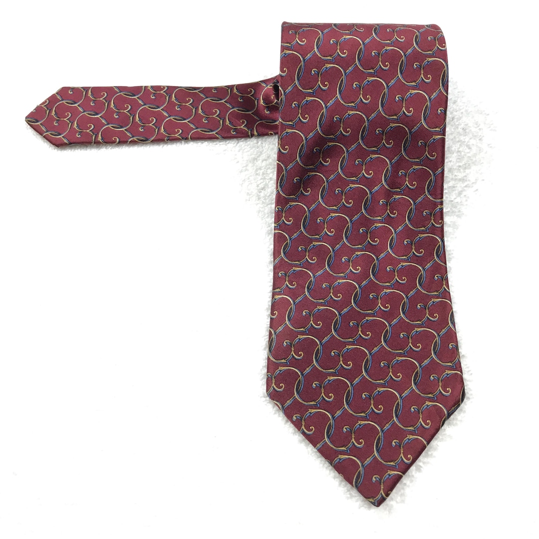 Ysl Geometry Pattern Vintage Yves Saint Laurent (YSL) All Silk Necktie - Designer Tie ...