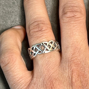 Celtic Ring, Solid 925 Sterling Silver Celtic Pattern Ring, Celtic Knot Ring, Stylish Ring, Wedding Ring, Thumb Ring, Gift For Her/Him