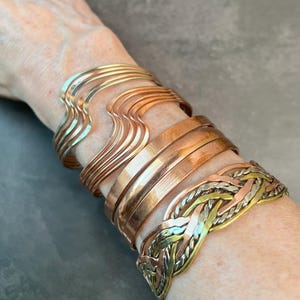 Handmade Copper Cuff Bracelet: Adjustable Bangle Jewelry