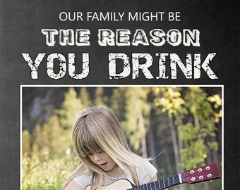 Funny Teacher Wine Label – Personalized Photo Gift, Waterproof Vinyl