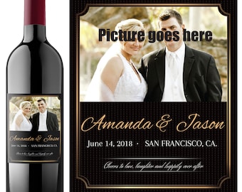 Personalized Wedding Wine Label: Custom Photo Gift