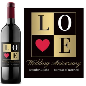 Love Wedding LabelWedding Wine Label - Hochzeitsgeschenk - Gastgeschenke Hochzeit - Verlobungsgeschenk - Foto Weinetikett - Wein Meilenstein