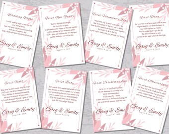 Milestone Wine Labels: Wedding Firsts Gift Basket Tags