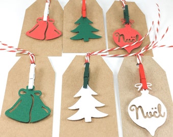 6 x Christmas Gift Tags - Handmade Gift Tags