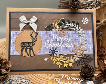 Kit de luxo para confecção de cartões de Natal – Cartões e envelopes artesanais para as festas de fim de ano