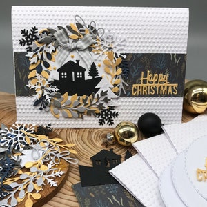 Luxus Weihnachtskarte Herstellung Kit - DIY Weihnachtskarte Kit - Handgemachte Weihnachtskarten und Umschläge
