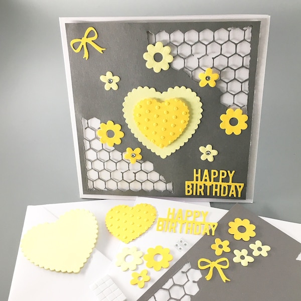 Greeting Card Making Kit - Birthday Card Kit - Handmade Birthday Card And Envelope