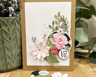 Handmade Embossed Floral Card Making Kit – DIY Valentine's, Birthday