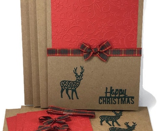Handmade Christmas Card Kit, Kraft Cards with Envelopes