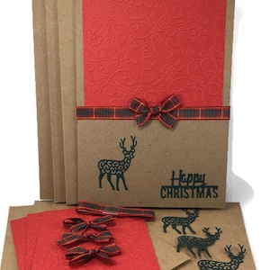 Kit de cartes kraft de Noël, kit de cartes faites main, kit de cartes de Noël, carte de Noël à faire soi-même, cartes de Noël et enveloppes