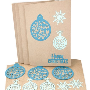 Kit de tarjetas Kraft de Navidad, kit de fabricación de tarjetas de Navidad, tarjeta de Navidad DIY, tarjetas de Navidad y sobres