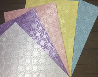 Embossed Pearlised Paper Cards - For Cardmaking, Scrapbooking and Decoration