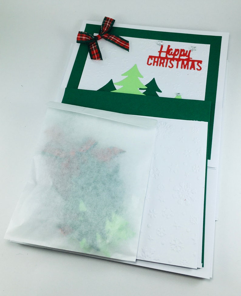 Geprägtes Weihnachtskarten-Kit Weihnachtskarten-Herstellungsset Weihnachtskarten und Umschläge Bild 7