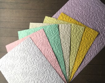 Embossed Rose Paper Card -  Components For Handmade Card