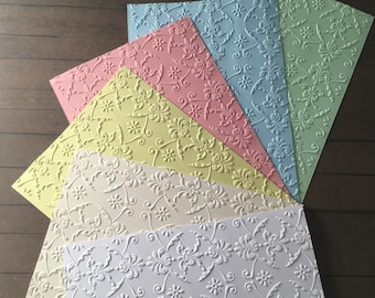 4 x Embossed Paper Cards - Components For Handmade Cards