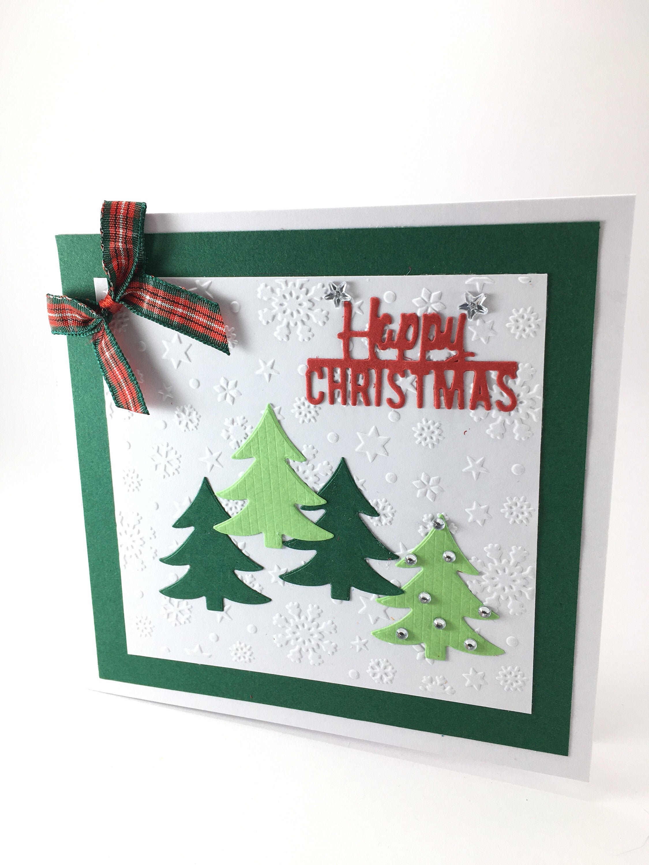 Christmas Embossed Card Kit Christmas Card Making Kit Etsy Canada