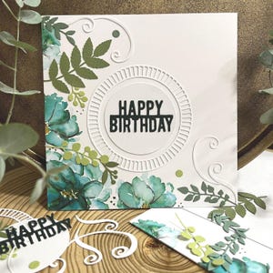 Handmade Birthday Card Making Kit – Embossed Floral Design
