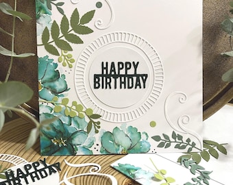 Handmade Birthday Card Making Kit – Embossed Floral Design
