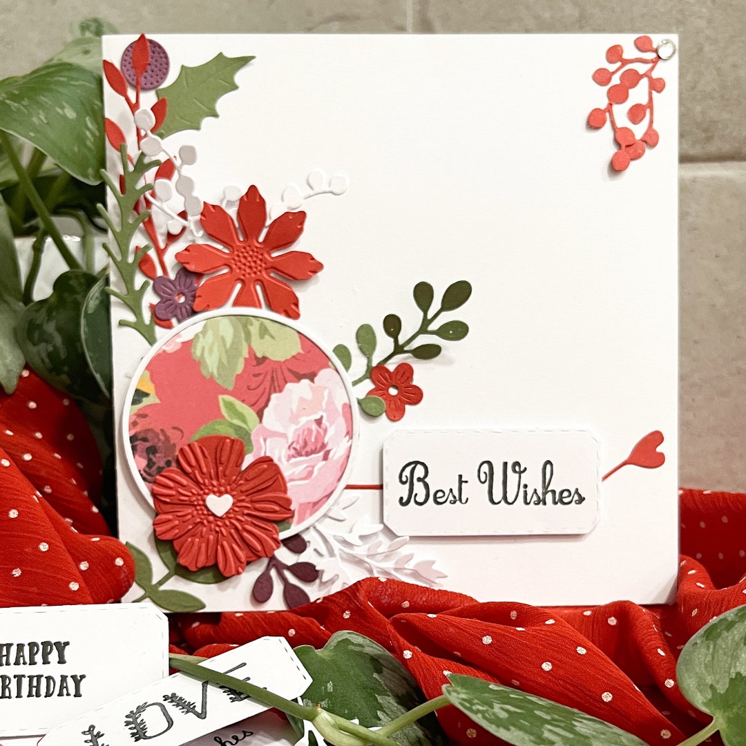 DIY Floral Card Making Kit – Handmade Embossed Card & Envelope - Etsy UK