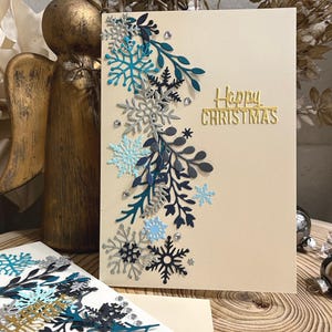 Kit de fabrication de cartes de Noël de luxe à faire soi-même - Cartes de flocon de neige en relief
