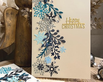 Luxury DIY Christmas Card Making Kit - Embossed Snowflake Cards