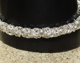 Silver Byzantine Weave Bracelet with Toggle Clasp 19cm 23gr