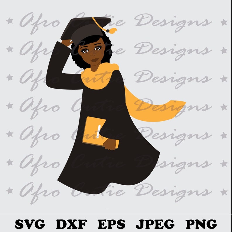 Download Graduate Woman African American S105 Afrohair Clip Art Svg Cutting File Black Hair Eps Dxf Jpeg Png Afro Girl Clip Art Art Collectibles