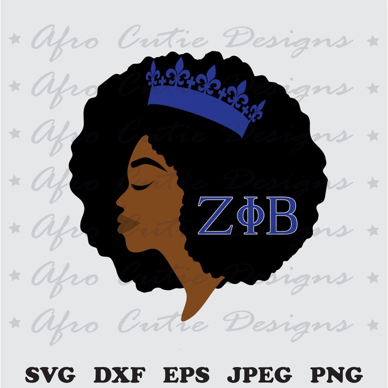Download Zeta sorority girl queen blue crown African American Afro ...