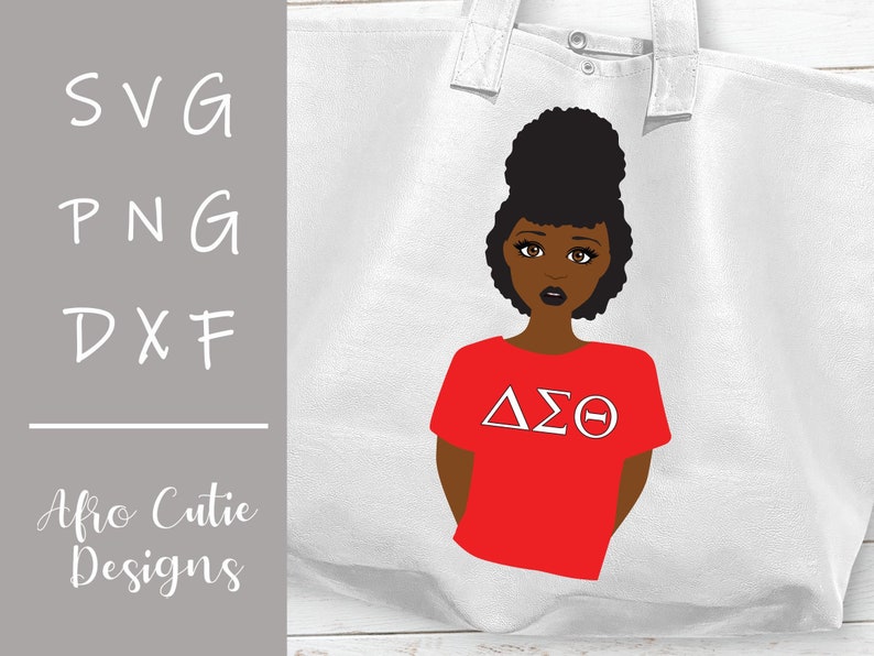 Download Art Collectibles Clip Art Delta Sorority Girl Red White S053 Afrohair Clip Art Eps Dxf Jpeg Png Afro Woman Svg Cutting File African American Black Hair