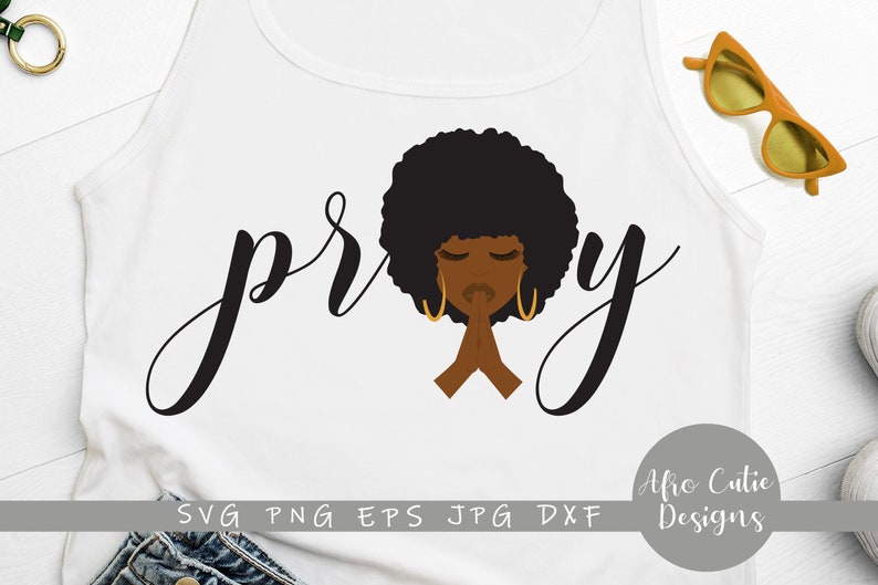 Download Afro woman praying faith African American Afro Girl svg | Etsy