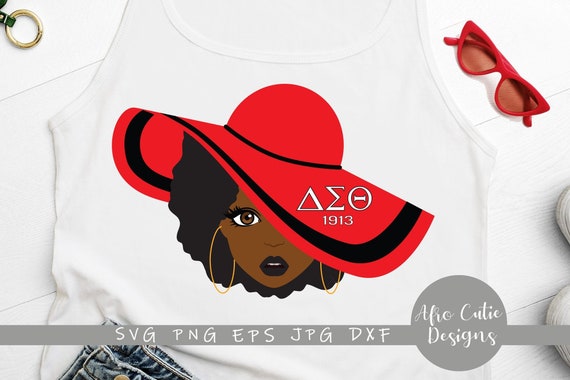 Download Delta Sorority Girl Red Hat African American Afro Woman Etsy
