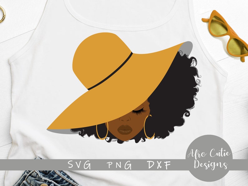 Download 3x gold hat African American Afro Woman hat bundle svg | Etsy