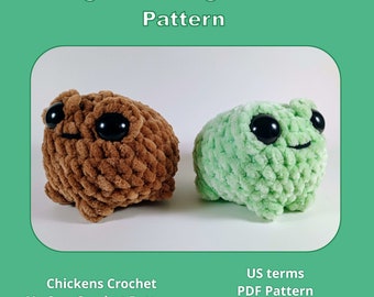 Patrón de crochet de rana y sapo Amigurumi sin costura