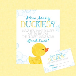 How Many Duckies Baby Shower Game - INSTANT DOWNLOAD - Rubber Duck Baby Shower Games, Rubber Ducky, Guess How Many, Duck, Ducky