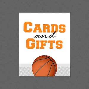 Cartes et cadeaux de basket-ball - TÉLÉCHARGEMENT IMMÉDIAT - Shower de bébé de basket-ball, panneau de fête, anniversaire de basket-ball, panneau de cadeaux de basket-ball