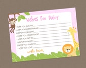 Girl Jungle Wishes for Baby Advice Cards INSTANT DOWNLOAD - Etsy