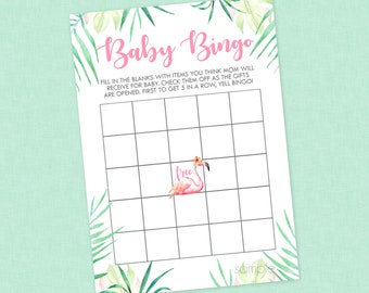 Instant Download No.94BABY Flamingo Baby Shower Don/'t Say Baby Game Sign Signage Tropical Flamingo Baby Shower Games Printable